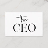Carte De Visite Minimal moderne Le PDG Noir (Devant)