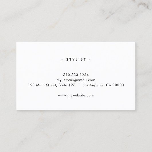 Carte De Visite Minimal moderne luxe noir et blanc simple (Dos)