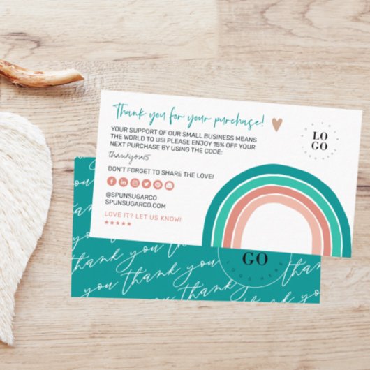 Carte De Visite Minimal moderne | Merci arc-en-ciel gai