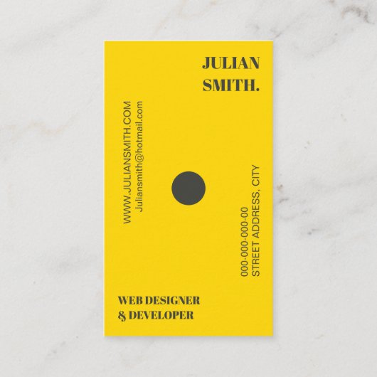 Carte de visite minimal moderne noir & or (Dos)