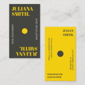 Carte de visite minimal moderne noir & or (Devant / Derrière)