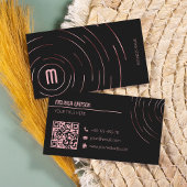 Carte De Visite Minimal moderne noir & rosegold féminin