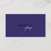 Carte De Visite Minimal moderne Professionnel Bleu Blanc Simple (Devant)