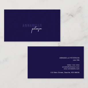 Carte De Visite Minimal moderne Professionnel Bleu Simple