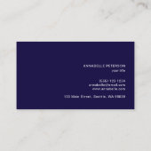 Carte De Visite Minimal moderne Professionnel Bleu Simple (Dos)
