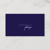 Carte De Visite Minimal moderne Professionnel Bleu Simple (Devant)