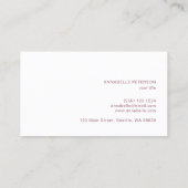 Carte De Visite Minimal moderne professionnel Dusty Rose simple (Dos)