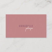 Carte De Visite Minimal moderne professionnel Dusty Rose simple (Devant)