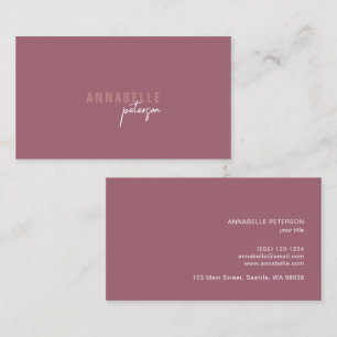 Carte De Visite Minimal moderne professionnel Dusty Rose simple