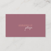 Carte De Visite Minimal moderne professionnel Dusty Rose simple (Devant)