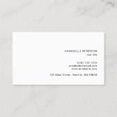 Carte De Visite Minimal moderne Professionnel Noir Blanc Simple (Dos)