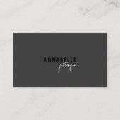 Carte De Visite Minimal moderne Professionnel Noir Blanc Simple (Devant)