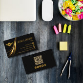 Carte De Visite Minimal moderne professionnel QR Code pilote Or