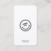 Carte De Visite Minimal moderne simple logo professionnel blanc QR (Devant)