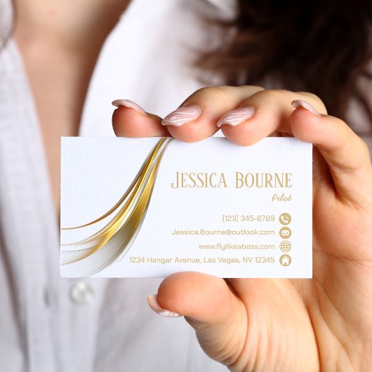 Carte De Visite Minimal moderne tendance professionnel QR Code Or