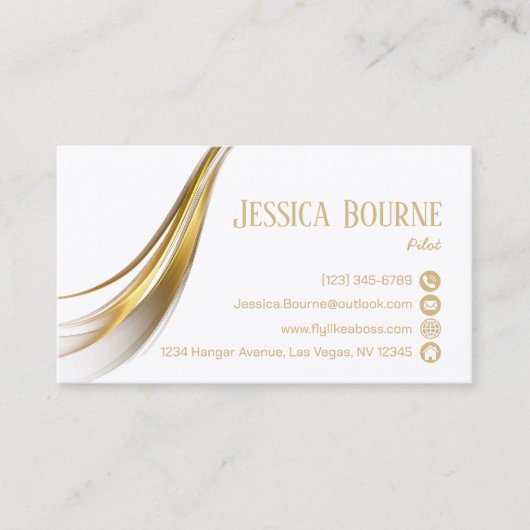 Carte De Visite Minimal moderne tendance professionnel QR Code Or (Devant)