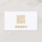 Carte De Visite Minimal moderne tendance professionnel QR Code Or (Dos)