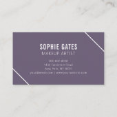 Carte De Visite Minimal moderne violet blanc Simple élégant élégan (Dos)