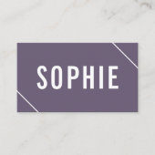 Carte De Visite Minimal moderne violet blanc Simple élégant élégan (Devant)