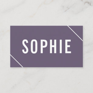 Carte De Visite Minimal moderne violet blanc Simple élégant élégan