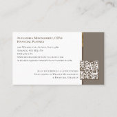 Carte De Visite Minimal Monogram Financial Professional Photo Lux (Dos)