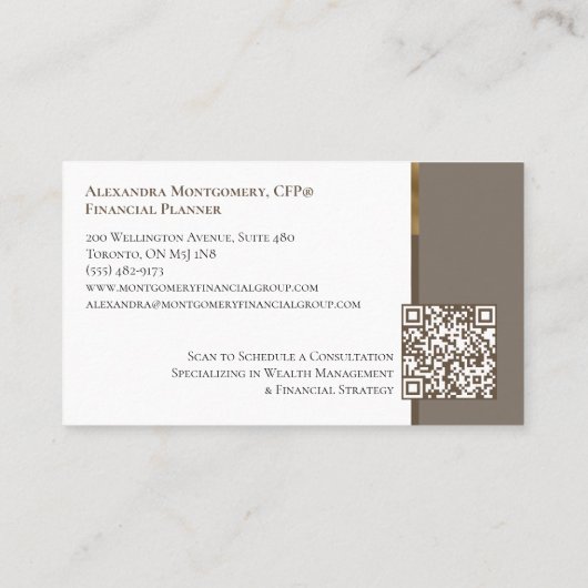 Carte De Visite Minimal Monogram Financial Professional Photo Lux (Dos)