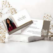 Carte De Visite Minimal Monogram Financial Professional Photo Lux