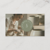 Carte De Visite Minimal Monogram Hand Made Pottery Photo Collage (Devant)