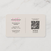 Carte De Visite Minimal Monogramme Rose Sable Initiales Beauté (Dos)