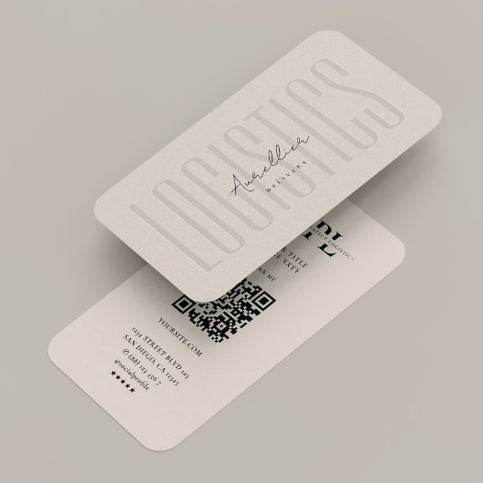 Carte De Visite Minimal Moving Logistics Professional Sand