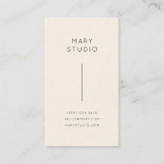 Carte De Visite Minimal Or & Crème | Vertical