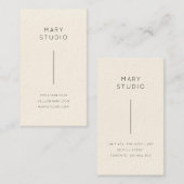 Carte De Visite Minimal Or & Crème | Vertical (Devant / Derrière)