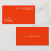 Carte de visite minimal orange et blanc lumineux (Devant / Derrière)