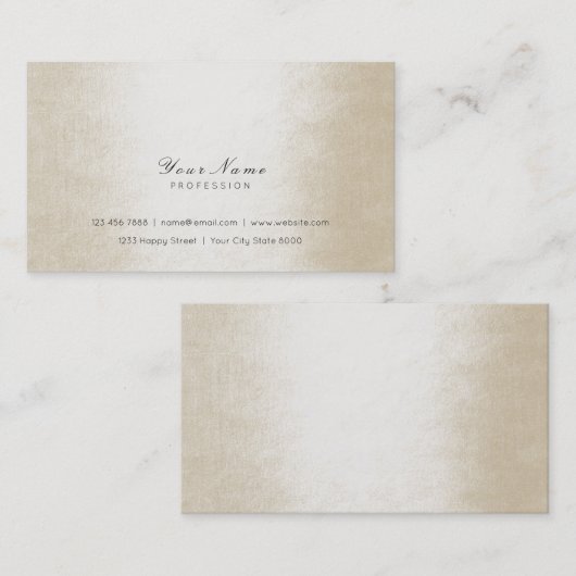 Carte De Visite Minimal Pearly Ivory Pastel Delicate Script Vip (Devant / Derrière)