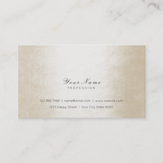 Carte De Visite Minimal Pearly Ivory Pastel Delicate Script Vip (Devant)