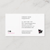 Carte De Visite Minimal Pet Silhouette Dog Grooming (Dos)