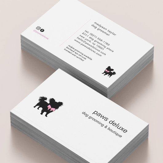 Carte De Visite Minimal Pet Silhouette Dog Grooming
