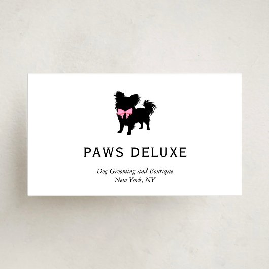 Carte De Visite Minimal Pet Silhouette Dog Grooming