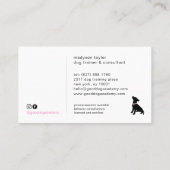 Carte De Visite Minimal Pet Silhouette Dog Training (Dos)