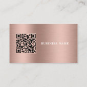 Carte De Visite  Minimal Professional Brushed Metal Blush Qr Code (Dos)