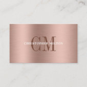 Carte De Visite  Minimal Professional Brushed Metal Blush Qr Code (Devant)