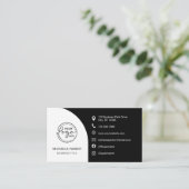 Carte De Visite Minimal Professional Custom Logo QR Code Black (Debout devant)