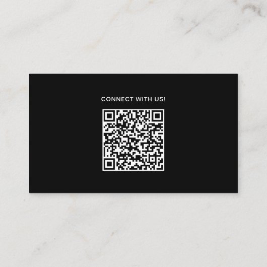 Carte De Visite Minimal Professional Custom Logo QR Code Black (Dos)