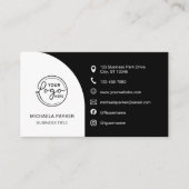 Carte De Visite Minimal Professional Custom Logo QR Code Black (Devant)