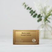 Carte De Visite Minimal Professional Shining Gold Strength Trainer (Debout devant)
