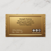 Carte De Visite Minimal Professional Shining Gold Strength Trainer (Dos)