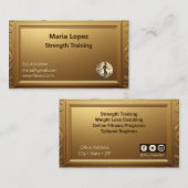 Carte De Visite Minimal Professional Shining Gold Strength Trainer (Devant / Derrière)
