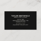 Carte De Visite Minimal professionnel à la mode noir et blanc (Dos)