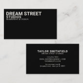 Carte De Visite Minimal professionnel à la mode noir et blanc (Devant / Derrière)