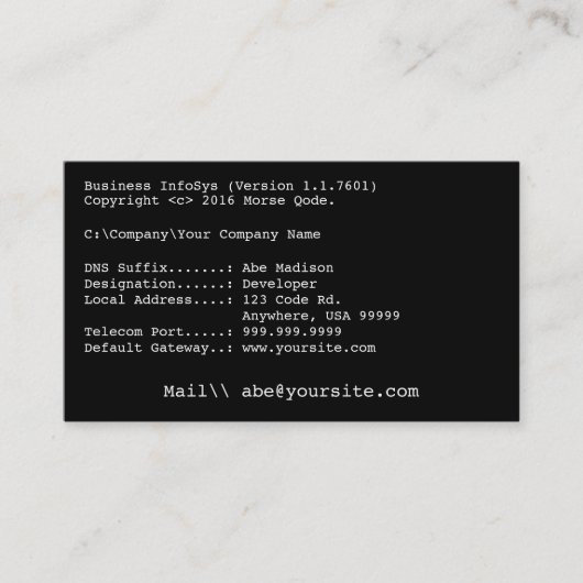 Carte de visite minimal professionnel de (Devant)